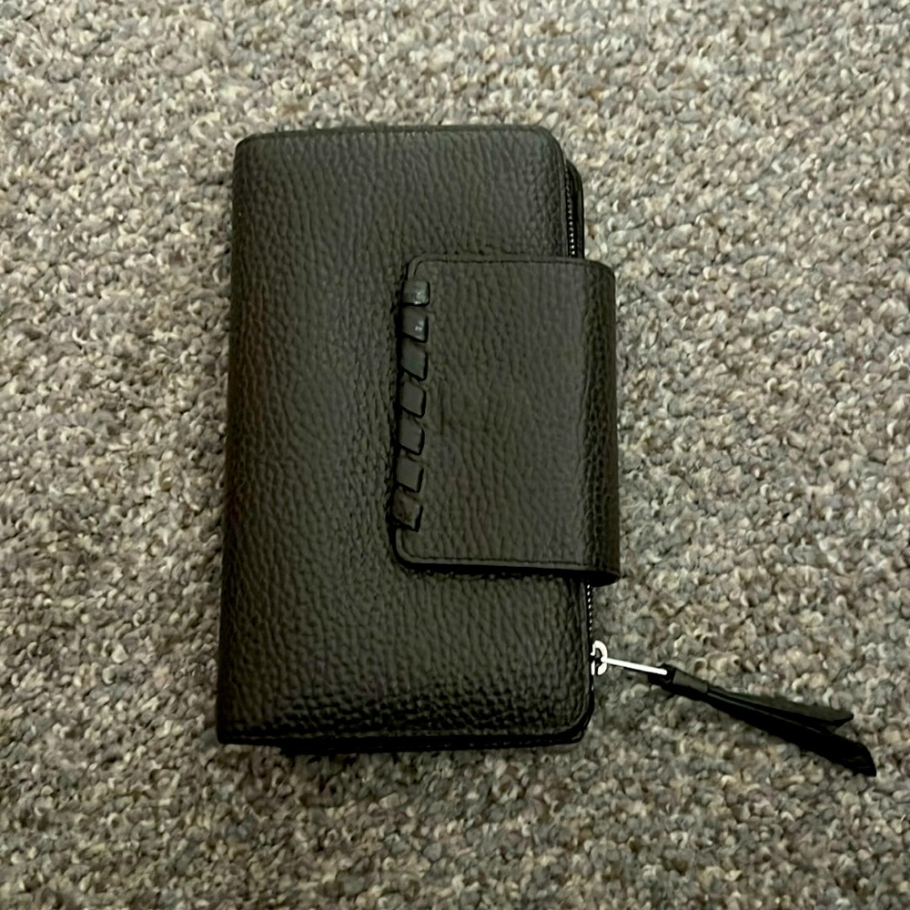 All Saints Gray Leather Wallet